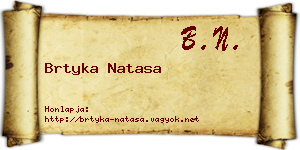 Brtyka Natasa névjegykártya